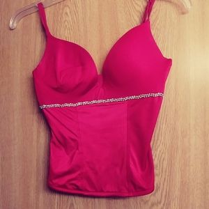 Red, rhinestone top